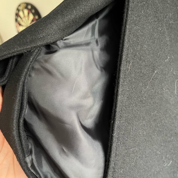 Maxxsel Double Breasted Wool Blend Black Peacoat XL NWT - Picture 9 of 9